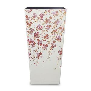 蒔絵調 ダストボックス L角 9.5L 桜ホワイト タツクラフト 【Tk148w】