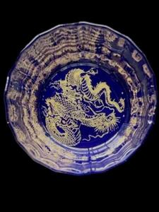 ウィスキーグラス 龍（瑠璃色） 【NF7】