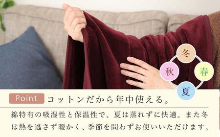 ひざ掛け ブルー 約140cm×100cm ヨガ 大判 ハーフサイズ 綿毛布 ハーフケット コットン100% 国産 洗える 綿 厚手 天然素材 暖かい 保育園 お昼寝 ブランケット シール織 膝掛け 三和シール工業株式会社【KSK21】