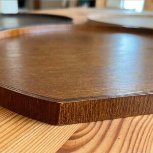 紀州漆器 木製 半月盆 ケヤキ塗り お盆 トレイ トレー［YS49］