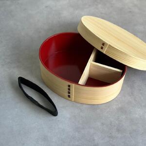 紀州漆器 曲げわっぱ 弁当箱 白木 内朱 伝統工芸［YS114］