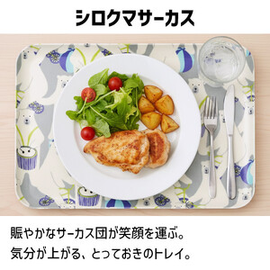 TATSU-CRAFT マグネットトレー L 39cm シロクマサーカス すべり止め付き ［Tk1108］