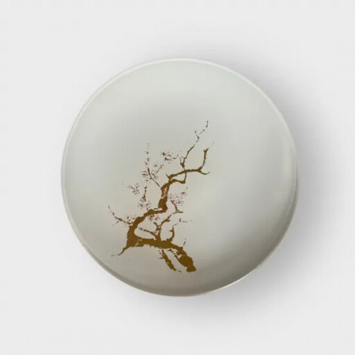 丸小皿 桜 純白（ゴールド桜） ［NF256］