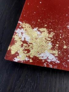 スクエアプレート(D) 古代塗り金箔本朱［NF208］