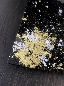 スクエアプレート(D) 古代塗り金箔漆黒