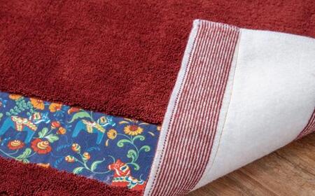 北欧の「幸せを運ぶ馬」ダーラヘスト柄のキッチンマット ワインレッド 50cm×横270cm