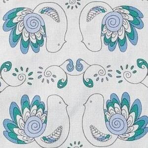 フィンランドの「幸せを運ぶ鳥」小鳥柄の普通トイレ2点セット ブルー