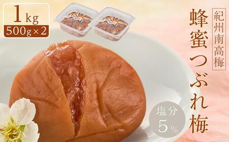 梅干　紀州南高梅　蜂蜜つぶれ　塩分5％　1kg（500g×２)【Kn22】梅干し うめぼし ウメ