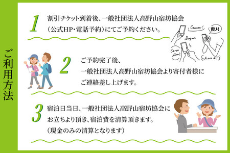 ＜世界遺産高野山＞ 宿坊 宿泊割引チケット 3,000円分