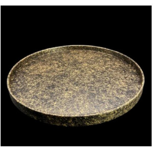 木製 丸トレイ 乱糸（マット仕上げ）漆黒［NF68］