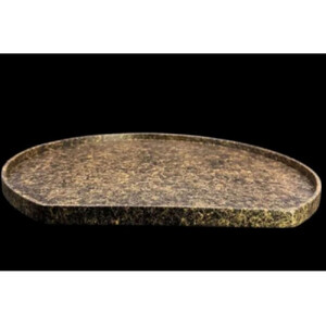 木製 半月トレイ 乱糸（マット仕上げ）漆黒［NF73］