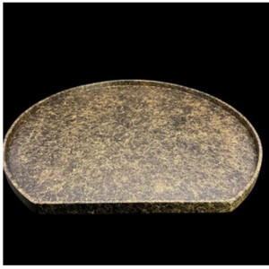 木製 半月トレイ 乱糸（マット仕上げ）漆黒［NF73］