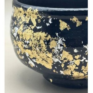 抹茶碗 漆黒（金箔）［NF124］