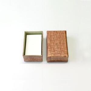 柿渋塗 四つ目箱 名刺サイズ4色布付セット【TN89】