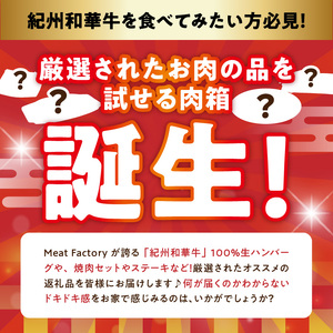 BN6134_お楽しみ肉箱 Aセット お試し ドキドキ 黒毛和牛 ハンバーグ メンチカツ ステーキ ロース ヒレ 焼肉 すき焼き しゃぶしゃぶ 盛り合わせ コロッケ ローストビーフ 食品 和歌山県 湯浅町 送料無料