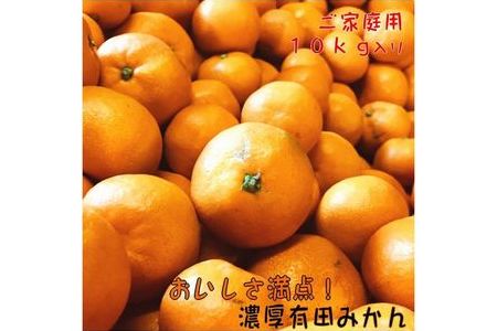【先行予約】【和歌山県特産】おいしさ満点!濃厚有田みかん 10kg【ご家庭用/サイズ混合】【有田マルシェ】◆