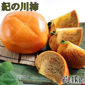 ZD6159_【希少】紀の川柿 約4kg(種無し・黒あま柿)秀選品