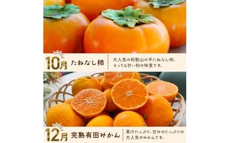 わかやま 旬の フルーツ 定期便 全4回 / 有田みかん まりひめ いちご 桃 柿 ※北海道・沖縄・離島への配送不可 【ard050-sf4A】