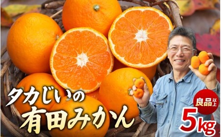 タカじいの 有田 みかん 5kg （良品 サイズおまかせ2S～2L） / 温州みかん 有田みかん 甘い 家庭用 和歌山 柑橘 ※2月上旬まで順次発送【krs004-c-5-1B】