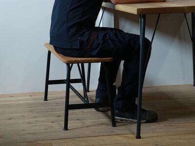 【W900】アイアンベンチ(木部:ダークブラウン フレーム:艶消しブラック)オーク 無垢材 家具