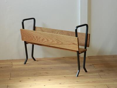 家具 アイアンとオークのプランター カバン置き