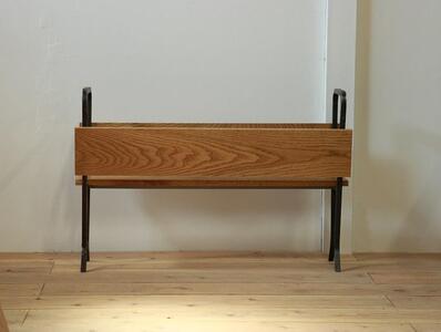 家具 アイアンとオークのプランター カバン置き