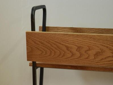 家具 アイアンとオークのプランター カバン置き