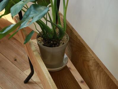 家具 アイアンとオークのプランター カバン置き