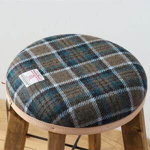 ハイスツール 【カーキ＆ブルーチェック】HARRIS TWEED（ハリスツイード） 家具