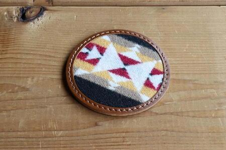 本革レザーコースターxPENDLETON 【Tucson Khaki】2個セット