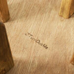 まぁるいスツール【オレンジ&グリーンチェック】 子供 椅子イスキッズ HARRIS TWEED(ハリスツイード)家具