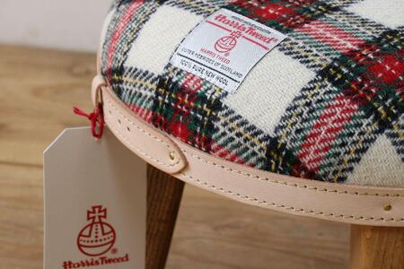 まぁるいスツール【イタリアンチェック】 子供 椅子イスキッズ HARRIS TWEED(ハリスツイード)家具