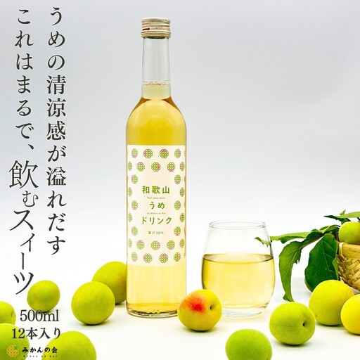 和歌山のうめドリンク 500ml × 12本  和歌山産 紀州の梅使用 無添加 ストレート 【みかんの会】 8,880円