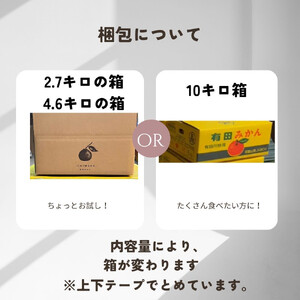 有田みかん 早生 温州みかん 2.7kg（箱込み3kg） 訳あり M～２Lサイズ 混合 柑橘 フルーツ