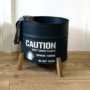 ドラム缶プランター 【本体ネイビー×脚ブラウン色】