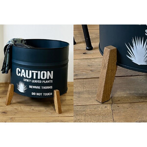 ドラム缶プランター 【本体ネイビー×脚ブラウン色】