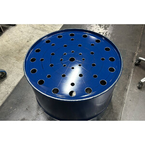 ドラム缶プランター 【本体ネイビー×脚ブラウン色】