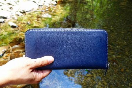 【職人手縫い】和歌山日本鹿革長財布 漆黒(黒色)