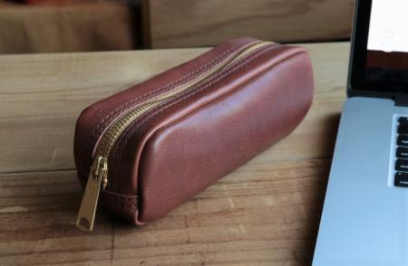 イタリアンレザーペンケース(筆箱) 【ブラウン】