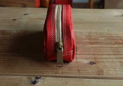 イタリアンレザーペンケース(筆箱) 【レッド】