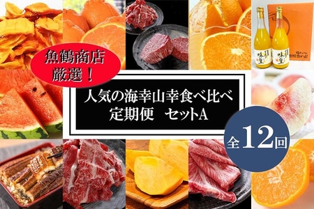 〈毎月定期便〉人気の海幸山幸食べ比べ セットA 【定期便全12回】【魚鶴厳選】◆