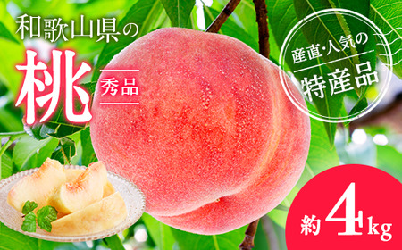 【産直・人気の特産品】和歌山の桃　約4kg・秀品｜ 桃 桃 桃 桃 桃 