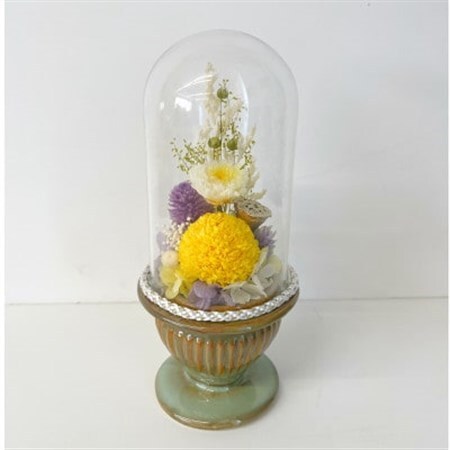 プリザーブドフラワー　ガラスドーム仏花(ミックスグリーン)【1446187】 9,800円