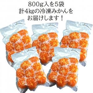 旬の美味しさそのままみかん!外皮をむいたまるごと冷凍みかん　4kg(800g×5袋セット)【配送不可地域：離島】【1521258】