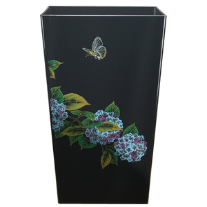 蒔絵調 ダストボックス M角 6.7L 紫陽花ブラック タツクラフト 【Tk141】【ttcf020】