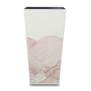 蒔絵調 ダストボックス L角 9.5L 波ホワイト タツクラフト 【Tk150】【ttcf029】