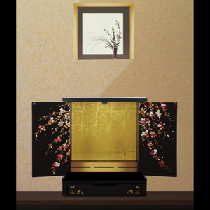 タツクラフト 紀州塗り ミニ仏壇 雅 小 しだれ桜 【Tk166】【ttcf038】