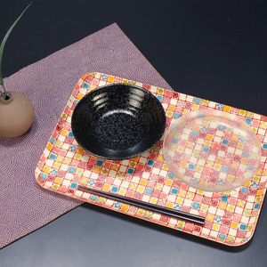 タツクラフト 友禅和紙トレー M 33cm 2枚セット 梅桜 格子 【Tk305】【ttcf114】