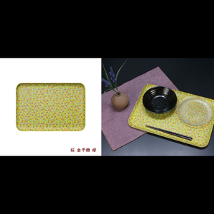 タツクラフト 友禅和紙トレー M 33cm 2枚セット 桜 金平糖 緑 【Tk311】【ttcf120】