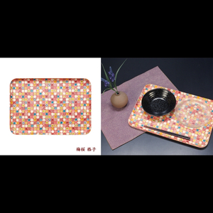 タツクラフト 友禅和紙トレー L 39cm 2枚セット 梅桜 格子 【Tk319】【ttcf128】